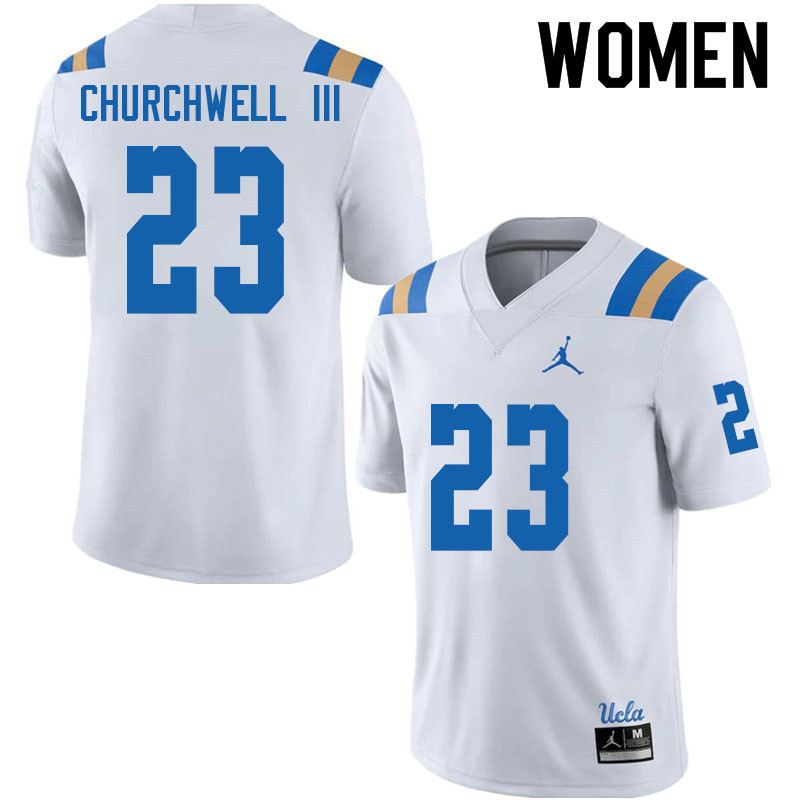 Jordan Brand Women #23 Kenny Churchwell III UCLA Bruins College Football Jerseys Sale-White